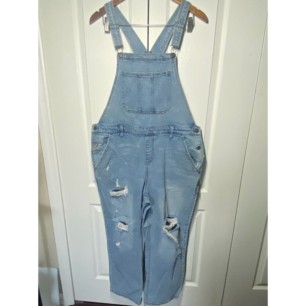 Wild Fable Denim Bib Overalls • Women’s XL • Medium Wash • Y2K Casual Aesthetic